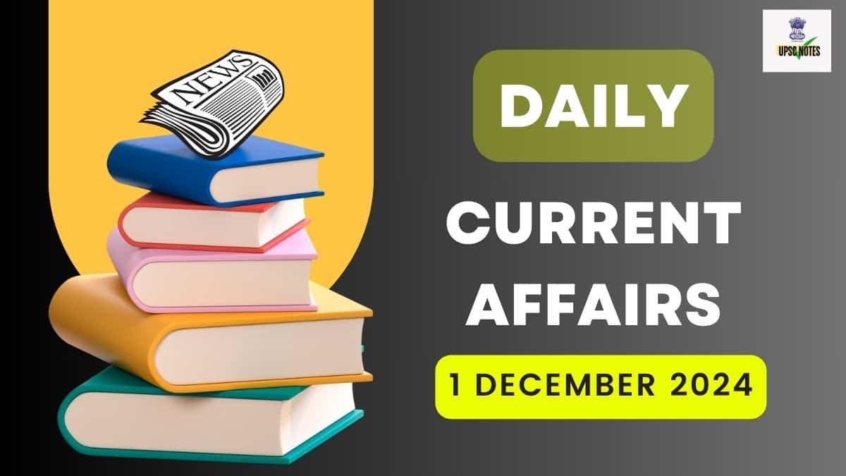 1 December 2024 Current Affairs in Hindi