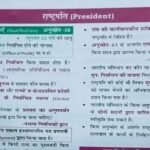 President ( NCERT सार संग्रह ) One Liner Important Question and Answer in Hindi